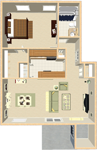 One Bedroom / One Bath - 650 Sq. Ft.*